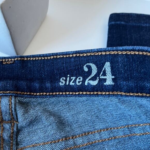 J. Crew Toothpick Womens Crop Jeans Size 24 Dark Wash Low Rise Stretch Denim - Picture 8 of 10